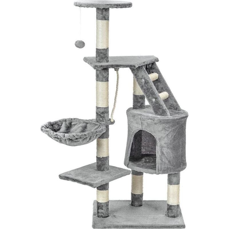 foto del prodotto viking choice tiragraffi e casetta gatti grigio altezza 117,5 cm