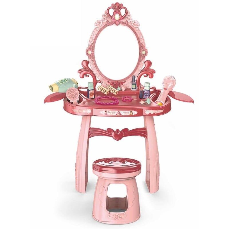 foto del prodotto viking choice toilette per bambini tavolo da trucco con specchio 44x24,5x76 cm rosa