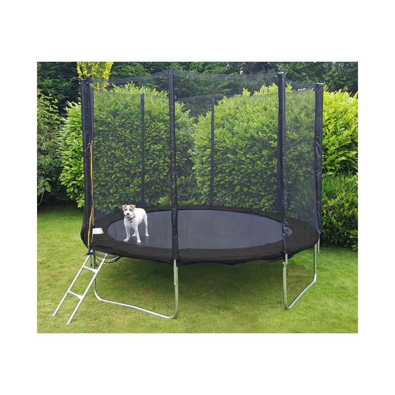 foto del prodotto viking choice trampolino 244 cm nero con rete di sicurezza fino a 110 kg