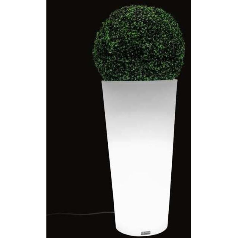 foto del prodotto viking choice vaso da fiori con illuminazione a led alto 80 cm bianco
