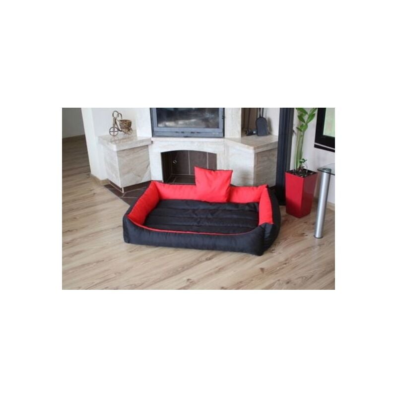 foto del prodotto viking choice xxl cuccia per cani in similpelle cuscino per cani divano per cani cuccia per gatti cestino per cani impermeabile rosso nero