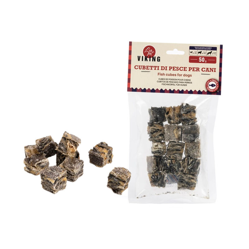 foto del prodotto viking cubetti di pesce per cani da 50 gr leopet