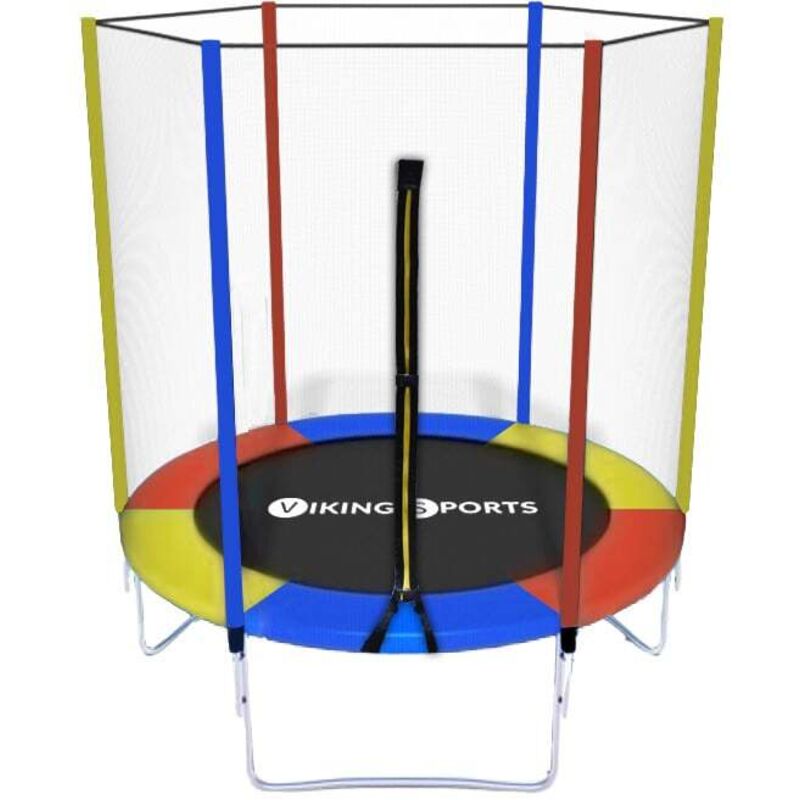 foto del prodotto viking sports trampolino 183 cm con rete di sicurezza arcobaleno