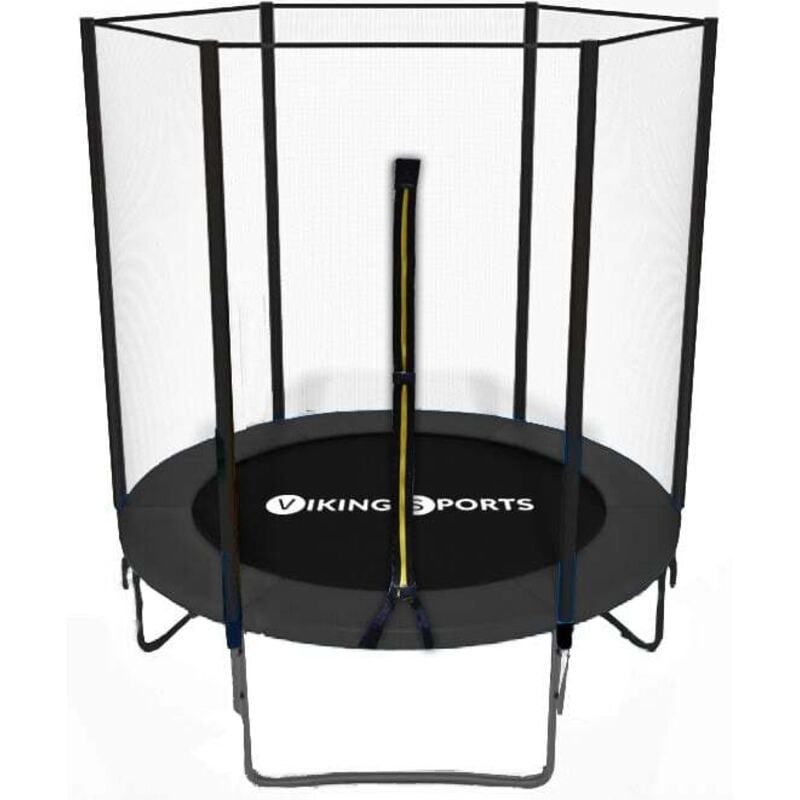 foto del prodotto viking sports trampolino elastico 183 cm con rete di sicurezza nero