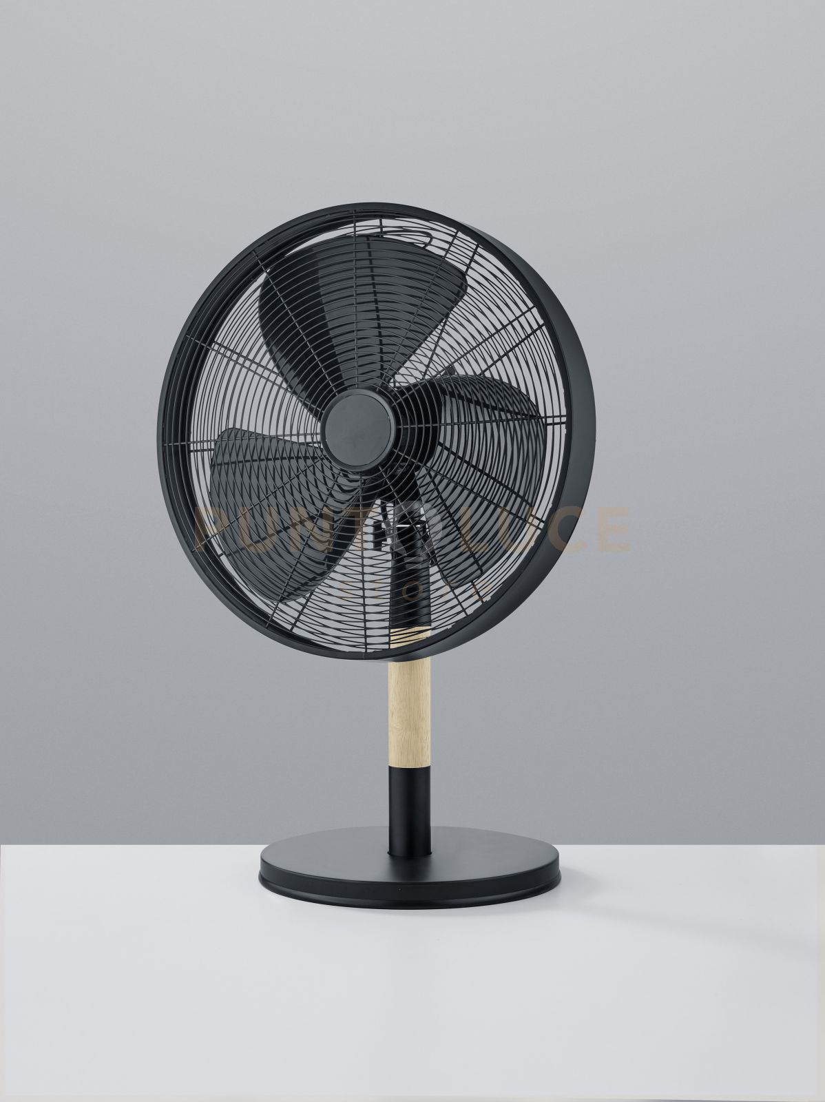 foto del prodotto viking ventilatore da appoggio nero e legno con interruttore 3 velocita oscillante h. 57cm d. 35cm