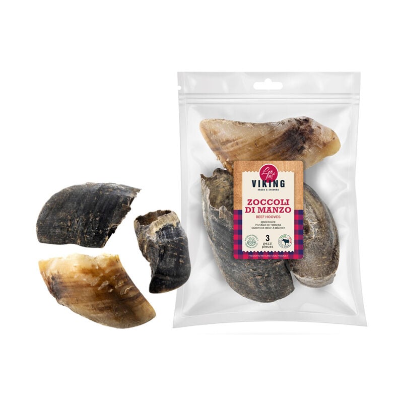 foto del prodotto viking zoccoli di manzo 3 pezzi per cani da 120 gr leopet