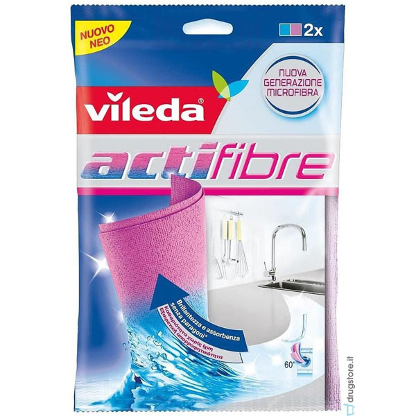foto del prodotto vileda actifibre panno in microfibra 2 panni multiuso