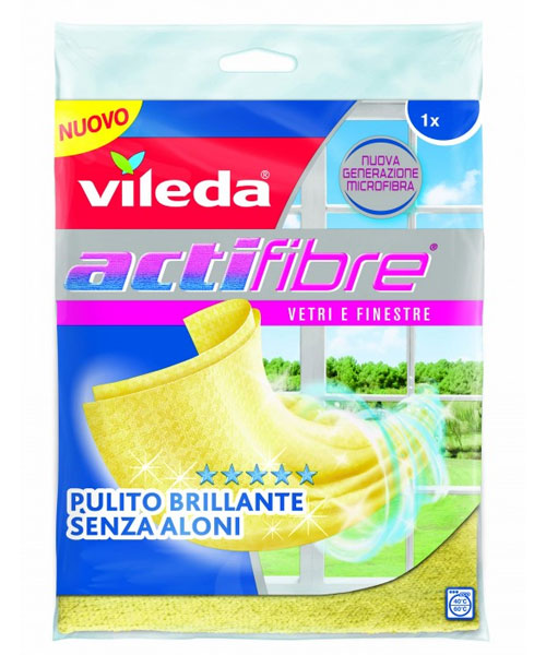 foto del prodotto vileda actifibre vetri e finestre panno in microfibra per la pulizia dei vetri