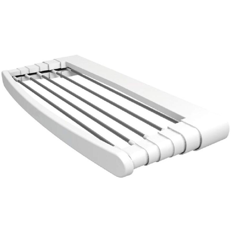 foto del prodotto vileda genius 70 stendibiancheria da parete, telescopico, stenditura 5 m, stendino in alluminio resina, bianco, 6 x 14.5 x 70 cm