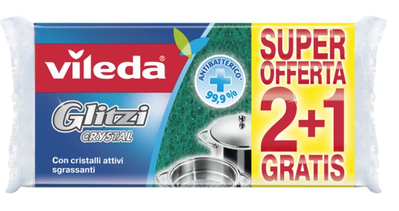foto del prodotto vileda - glitzi crystal spugna da cucina - confezione da 3 pezzi
