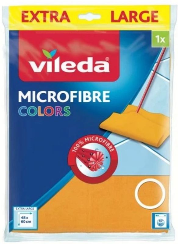 foto del prodotto vileda microfibre colors panno per pavimenti extra large 48x60 cm colori assortiti