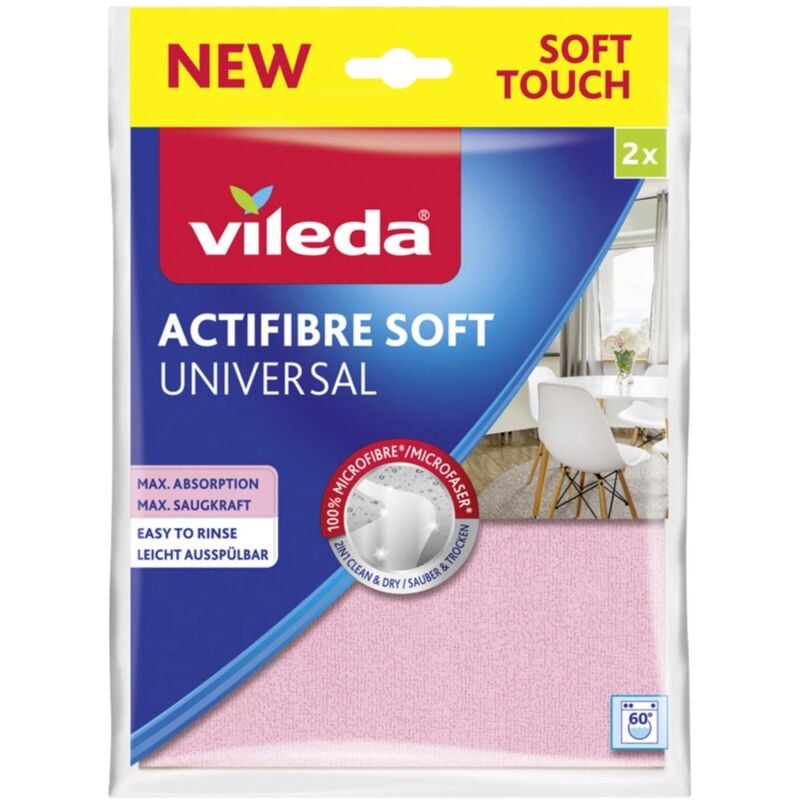 foto del prodotto vileda panni in microfibra actifibre soft universal , 2 pezzi