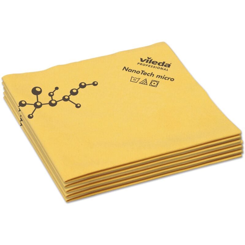 foto del prodotto vileda professional nanotech micro effetto antibatterico, confezione da 5 pezzi, colore giallo