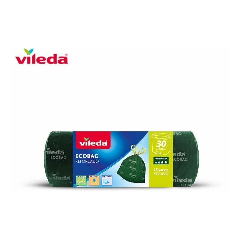 foto del prodotto vileda sacco per immondizia rinforzato ecobag 30 litri 15 sacchi 169303