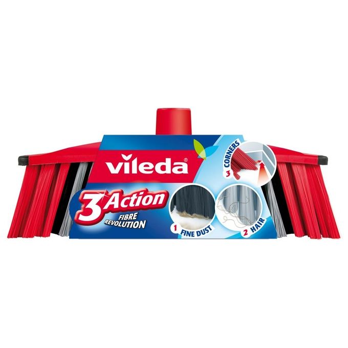 foto del prodotto vileda scopa 3action innovativa soluzione per la pulizia della casa con tre tipi di setole efficaci e maneggevoli