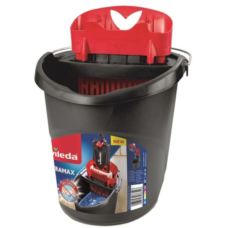 foto del prodotto vileda secchio per pavimenti ultramax nero rosso plastica 10 l 38 x 38 x 38 cm