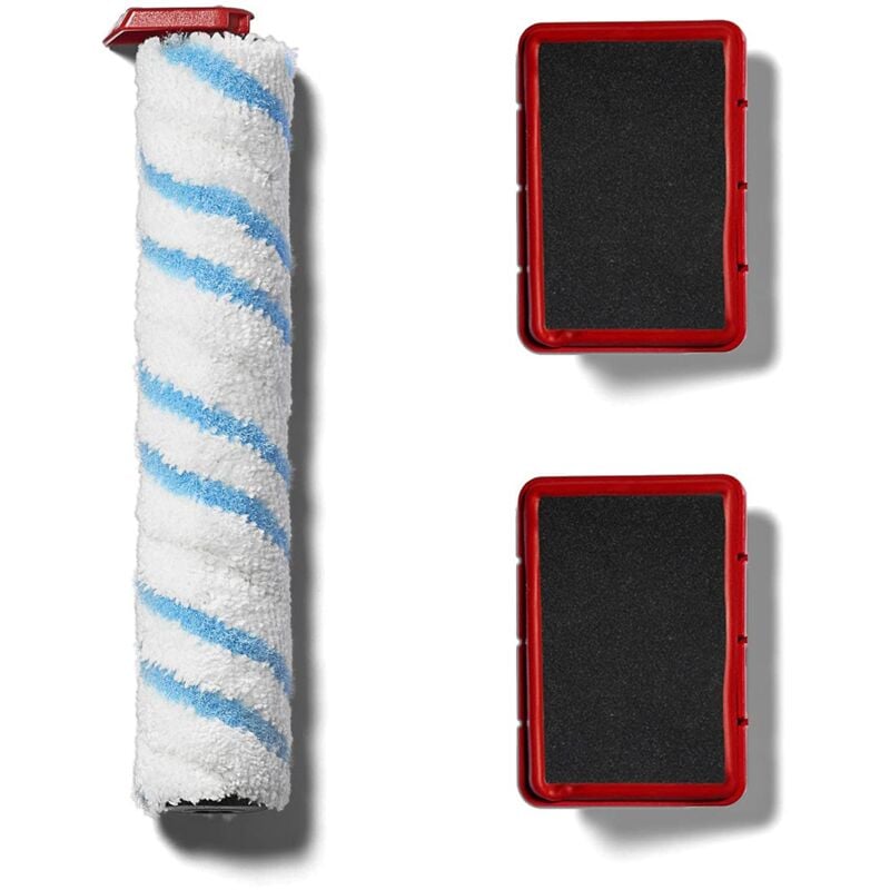 foto del prodotto vileda set di ricambio di base per vileda jet clean, 2 filtri e 1 rullo in microfibra, in poliestere, bianco rosso, normale