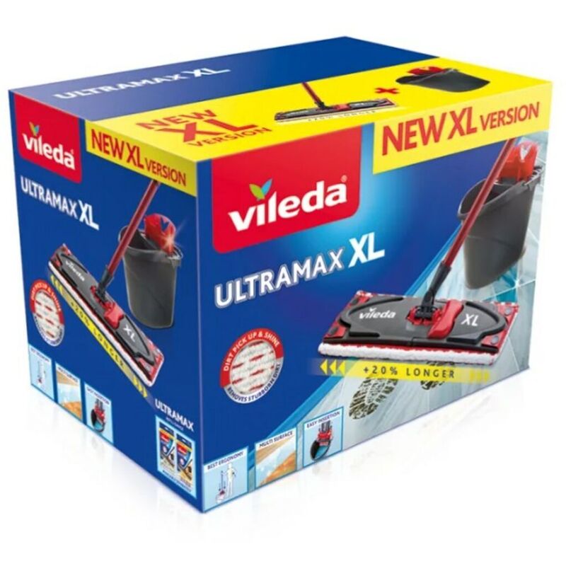 foto del prodotto vileda spazzolone ultramax xl box nero rosso microfibra