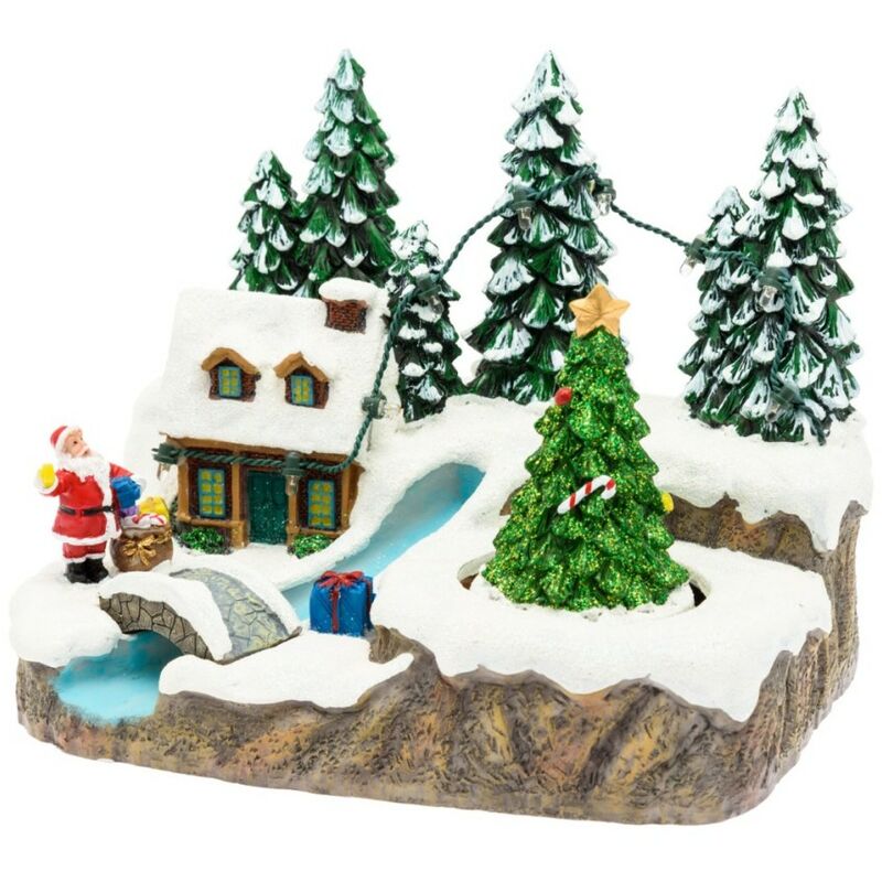 foto del prodotto villaggio con albero rotante h 15 cm lotti