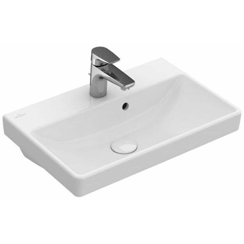 foto del prodotto villeroy boch avento lavabo compact 55x37 cm, con troppopieno, 1 con foro per miscelatore, bianco alpino 4a005501