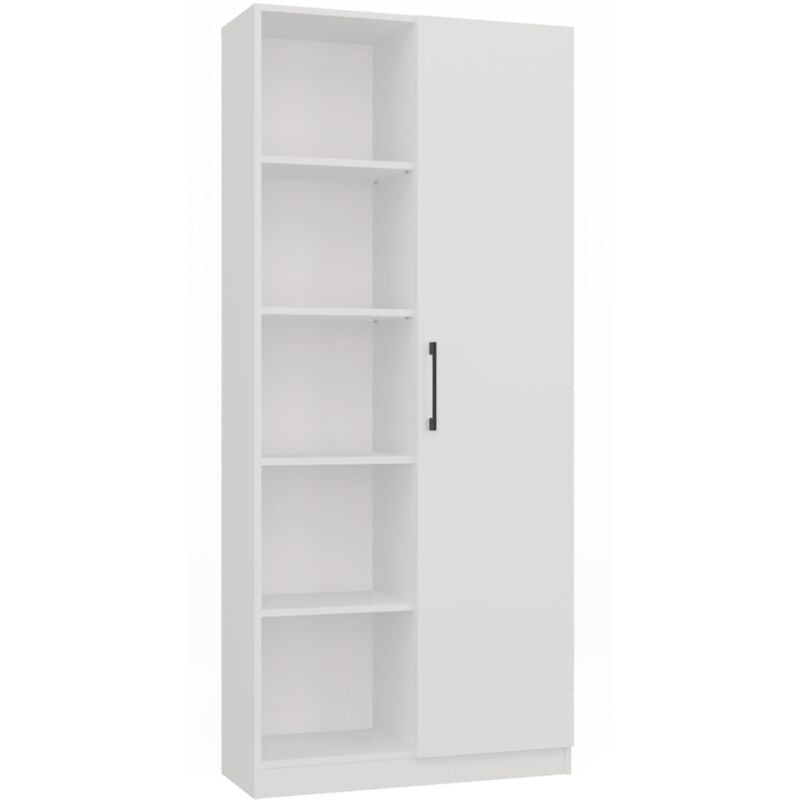 foto del prodotto villme libreria dal design minimalista 1 anta 10 ripiani 80x30x182 cm mobile contenitore