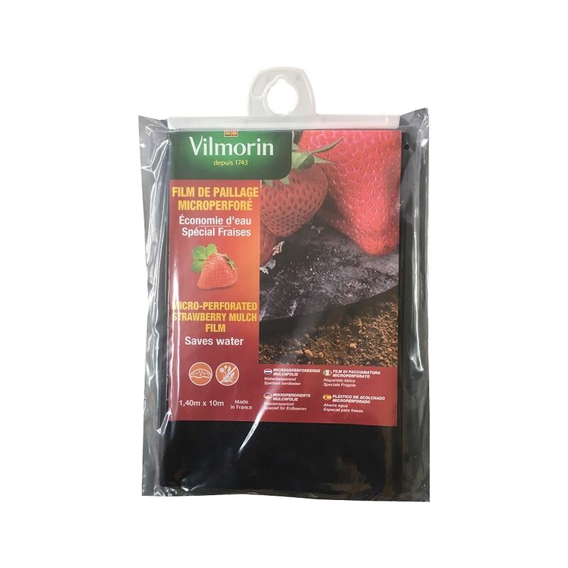 foto del prodotto vilmorin mesh di plastica microperforata imbottita per 1,40 m x 10 m fragole speciali erbacce e salvare acqua