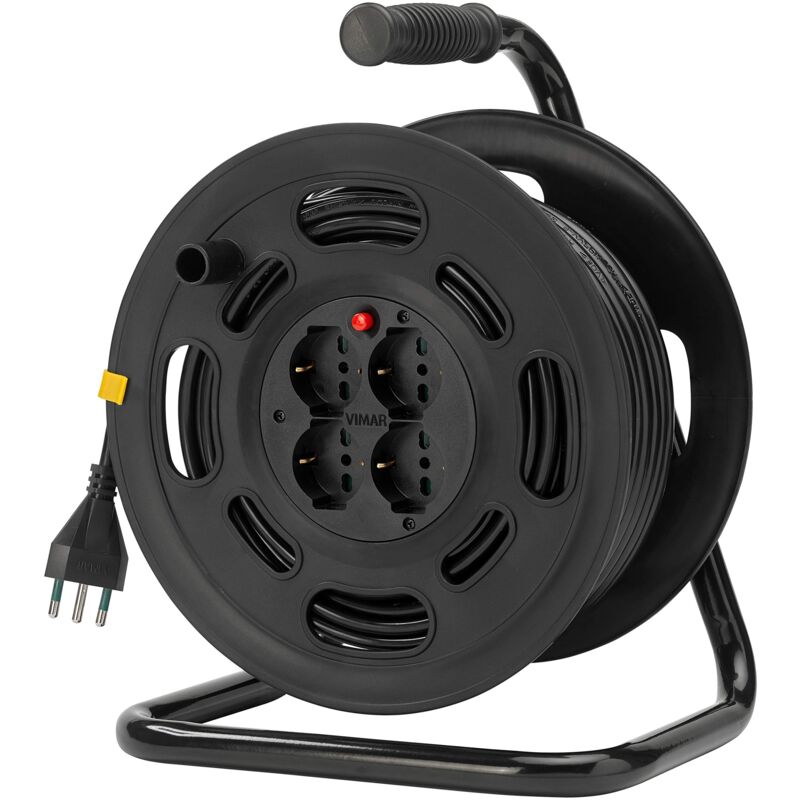 foto del prodotto vimar 0p32733 avvolgicavo 2p t 16a 230v con disgiuntore termico di protezione, multicolore