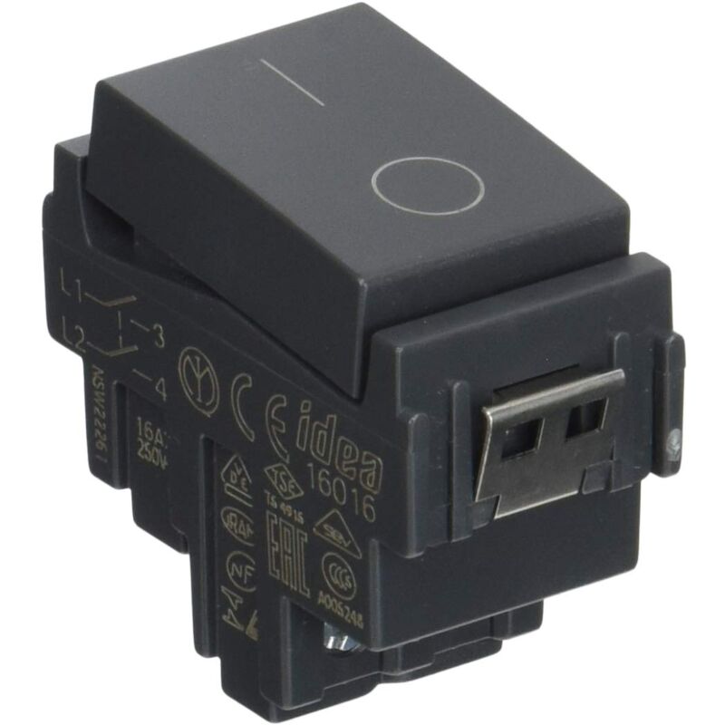 foto del prodotto vimar 0r16016 idea interruttore 2p 16 ax 250 v, grigio. max 200 w per lampade con alimentatore integrato iec 60669 1 2017 