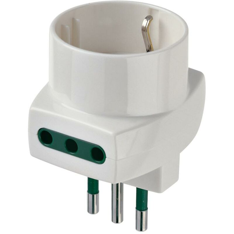 foto del prodotto vimar adattatore multiplo spina s11 2 prese p11 1 presa p30 bianco 00322.b