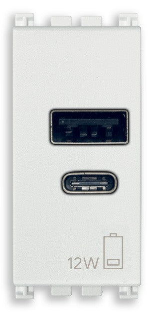 foto del prodotto vimar alimentatore usb a+c 12w2,4a5v 1m bianco - 19292.ac.b