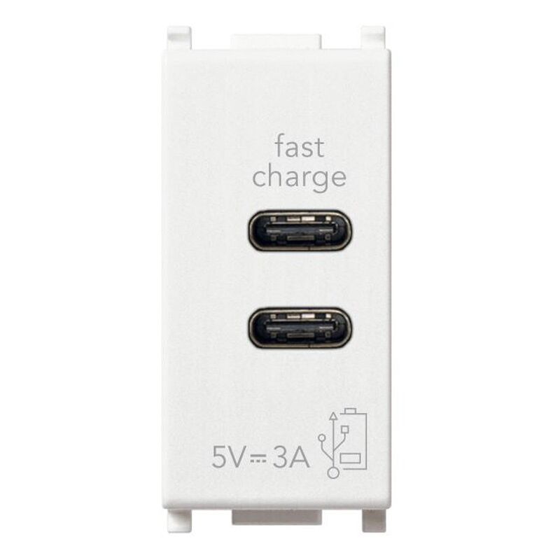 foto del prodotto vimar alimentatore usb plana 5v 3a 1 modulo bianco 14292.cc