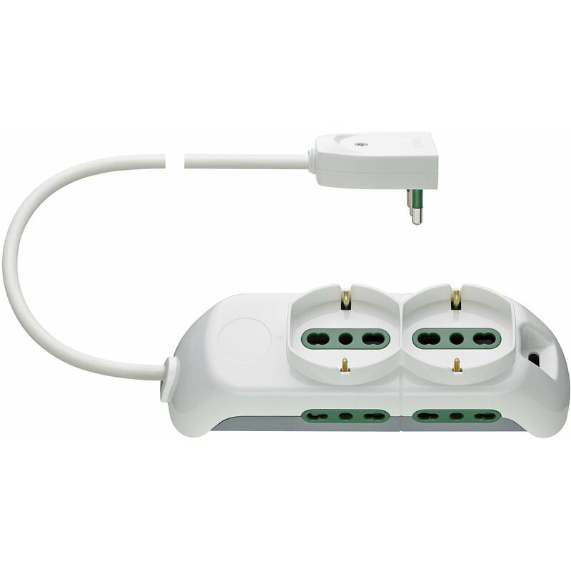 foto del prodotto vimar c.b fp00520.cb mobile multipla 2 presa universale, 4p17 11 e spb17, cavo da 1,5 m, senza usb, bianco