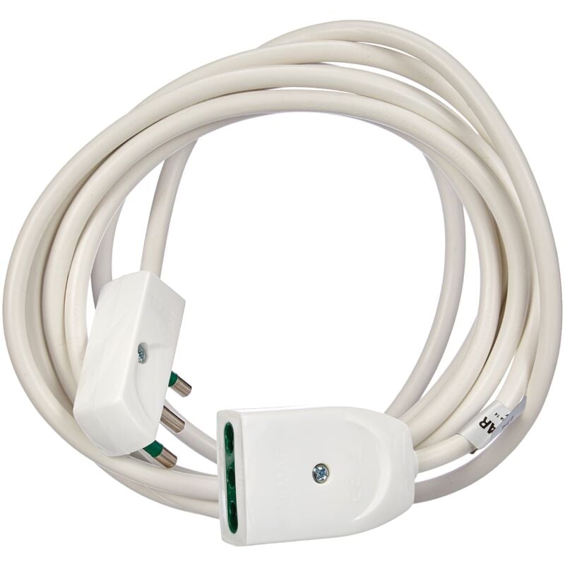 foto del prodotto vimar - cavo prolunga 3g1 spina piatta 3m colore bianco 0p32386.b