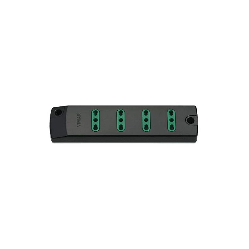 foto del prodotto vimar fp00404 presa mobile multipla 2p t 16 a 250 v, con 4 uscite bpresa sicury standard italiano tipo p17 11, fornita senza cavo
