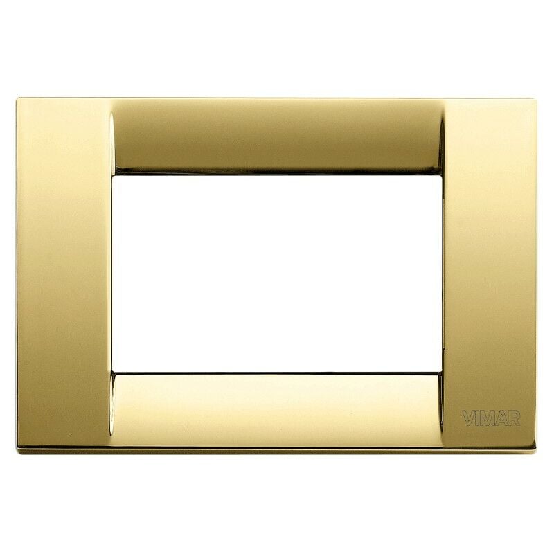 foto del prodotto vimar idea classic placca in metallo 3 moduli oro lucido 16733.32