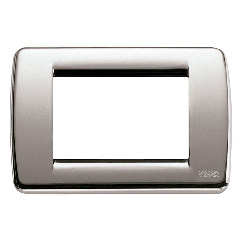 foto del prodotto vimar idea placca rond 3 moduli nichel spazzolato 16753.34