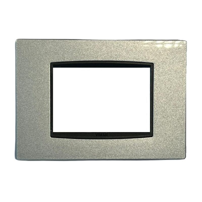 foto del prodotto vimar placca classic a 3 moduli argento metal eikon 20653.10