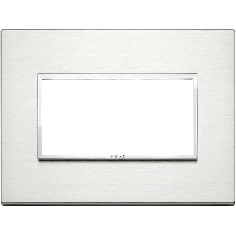 foto del prodotto vimar placca eikon evo 4 moduli alluminio brillante 21654.01