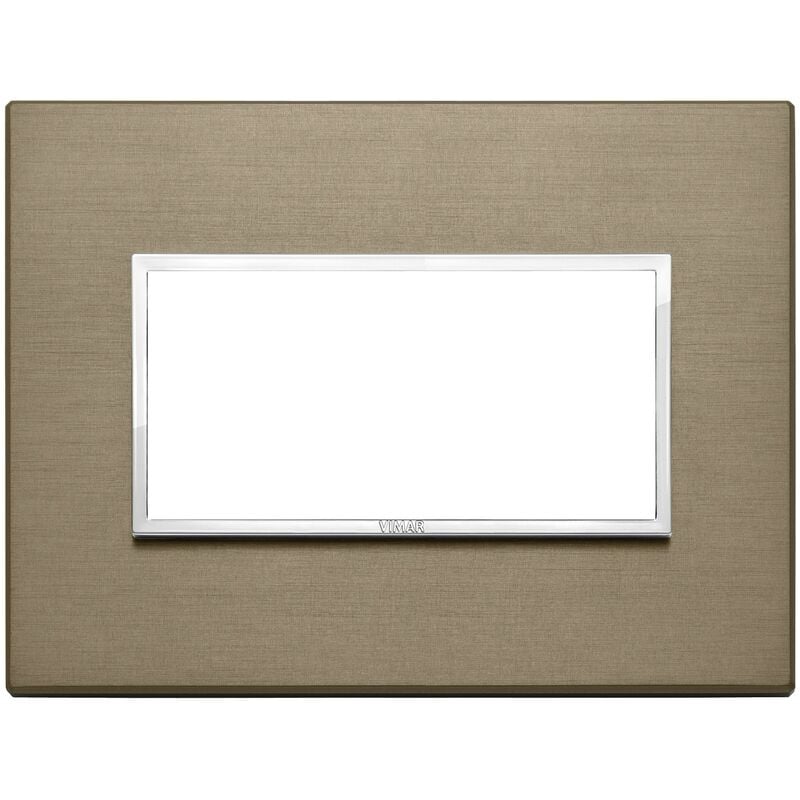 foto del prodotto vimar placca eikon evo alluminio bronzo scuro 4 moduli 21654.05