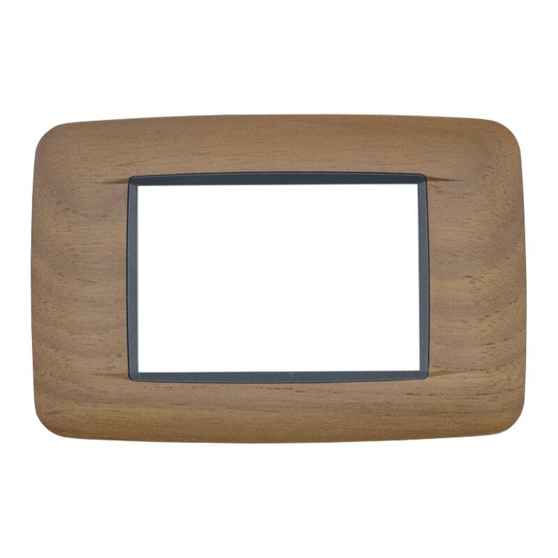 foto del prodotto vimar placca eikon round 3 moduli colore teak burma 20683.34