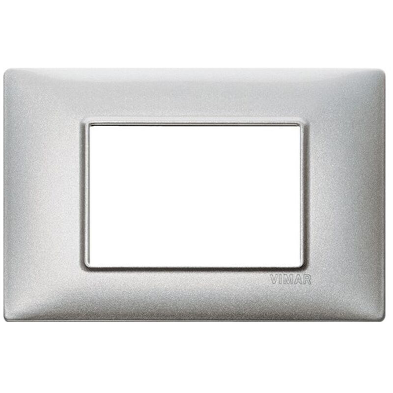 foto del prodotto vimar plana placca 3 moduli colore argento metallizzato 14653.71