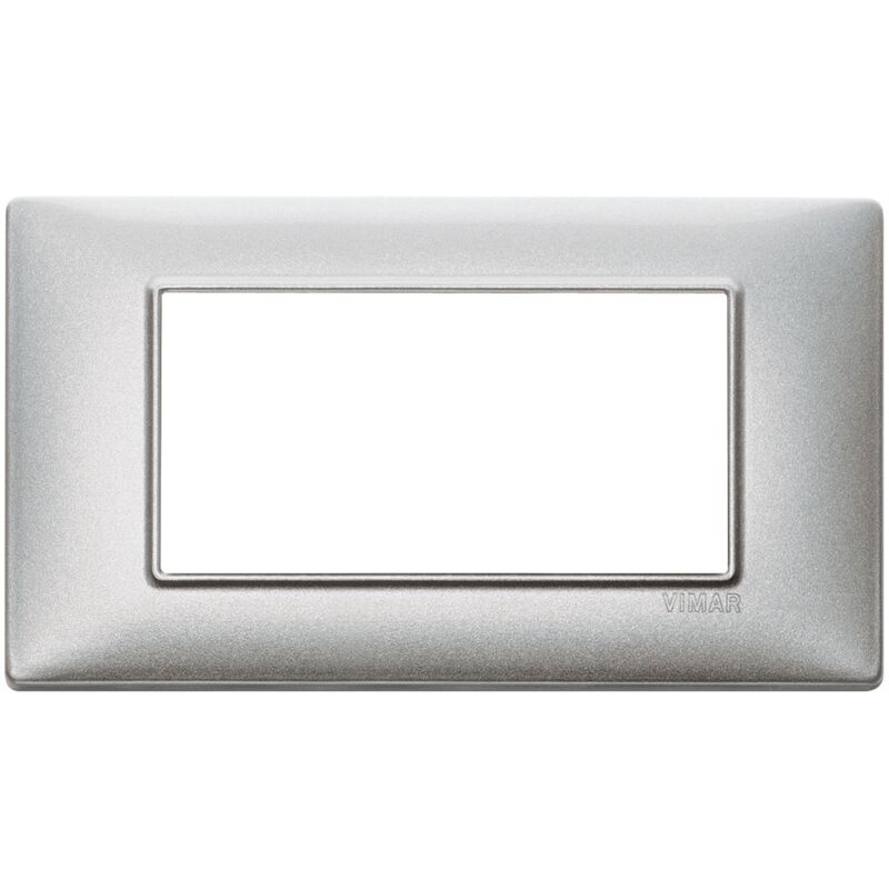 foto del prodotto vimar plana placca 4 moduli colore argento metallizzato 14654.71