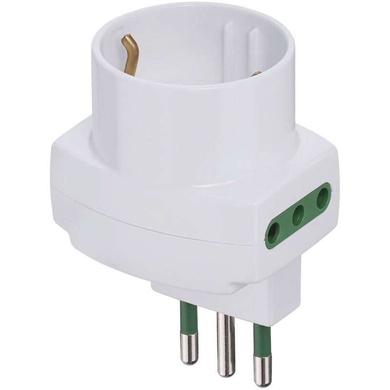 foto del prodotto vimar ri.00313.b adattatore multipresa sfalsato verticale s11 2p11 p30, bianco