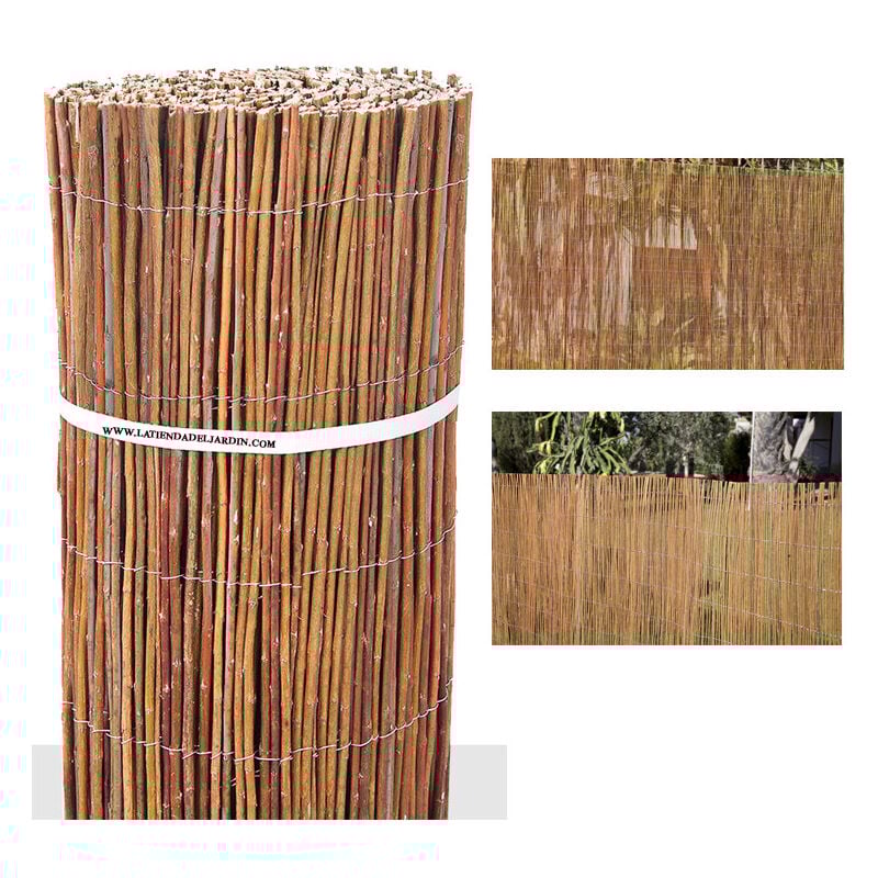 foto del prodotto vimini naturale spagnolo 1,2 x 5 m, cucito con filo zincato di 1 mm di spessore, ogni 10 cm di distanza tra i fili