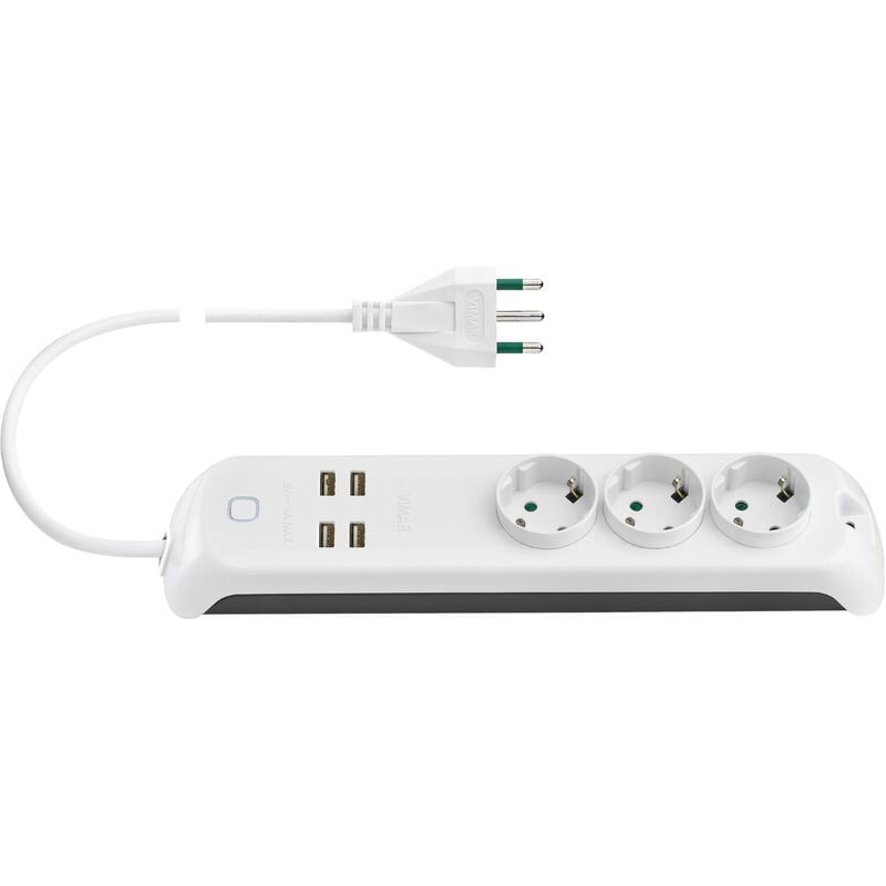 foto del prodotto vimr presa multipla 16a 3schuko 4usb int. wifi 00447.cc.b