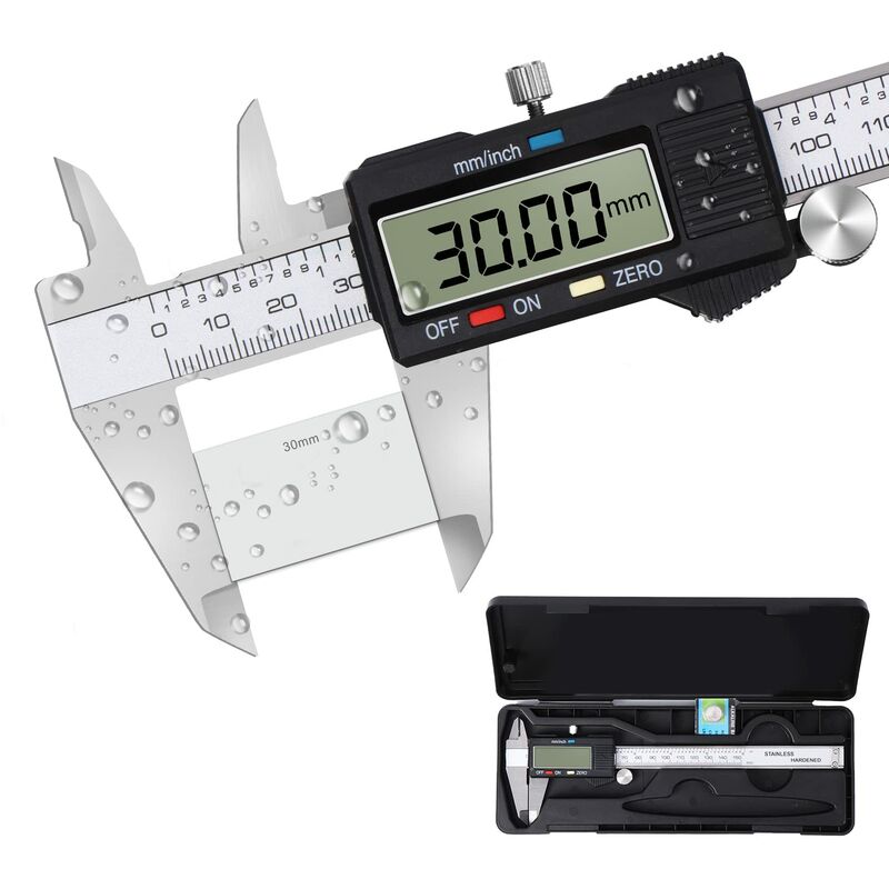 foto del prodotto vinabo calibro digitale,professionale classico,precisione micrometro in acciaio inox 150 mm con ampio display lcd digital caliper per misurzione