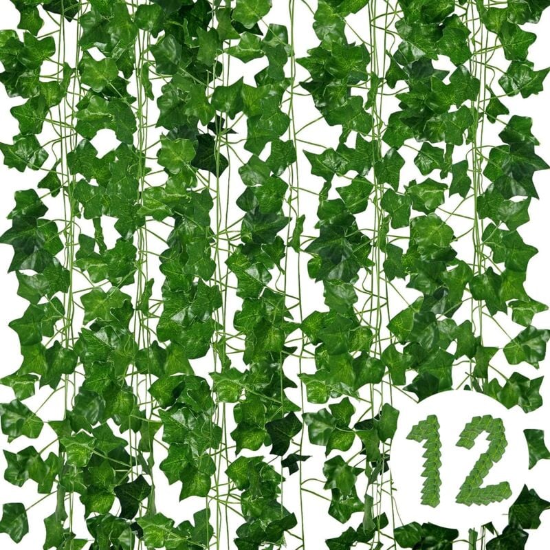 foto del prodotto vinabo edera finta home deco, pianta artificiale edera finta per balconi decorazioni, piante finte per cucina, patio, altalena, matrimonio, ufficio,