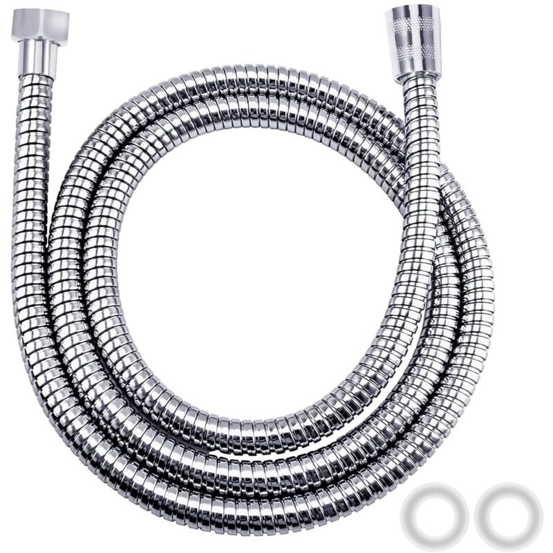 foto del prodotto vinabo flessibile doccia in acciaio inossidabile g1 2 pollici, 150 cm ,tubo doccia, anti esplosione resistente alta temperatura anti torsione cromo