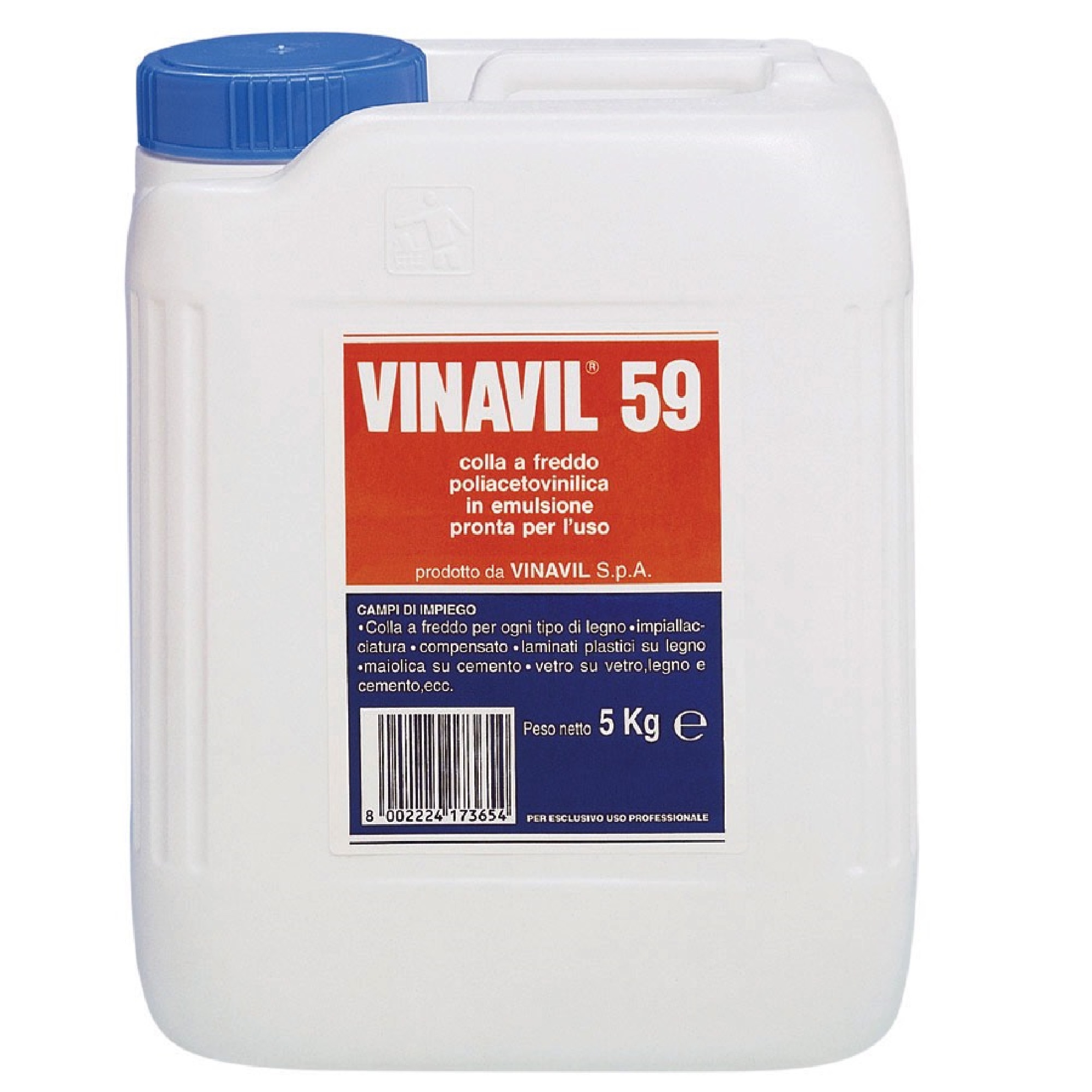foto del prodotto vinavil 59 colla vinilica 5 kg adesivo legno laminati plastici carta sughero tela piastrelle