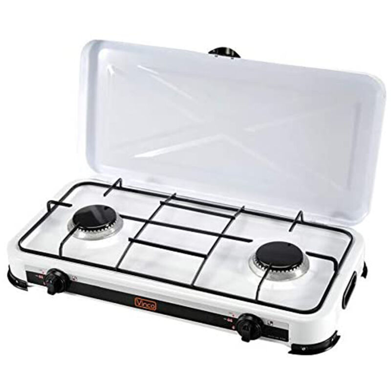 foto del prodotto vinco art. 76002 fornello a gas two due fuochi gpl campeggio camper 1,2 kw